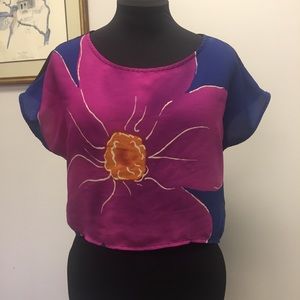 Forever 21 Floral Cropped, High-low Top